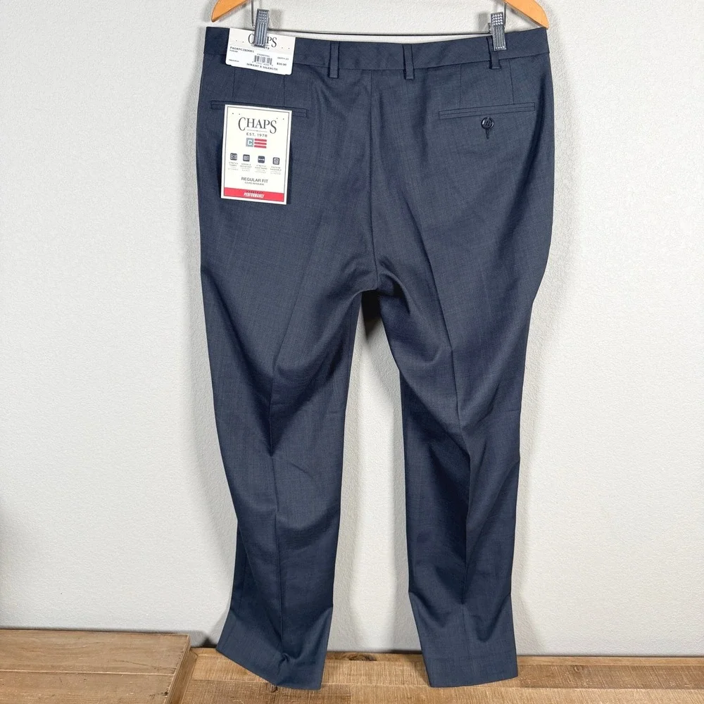 Chaps Performance Dress Pants Mens 36x30‎ Charcoal Regular Fit Stretch NEW